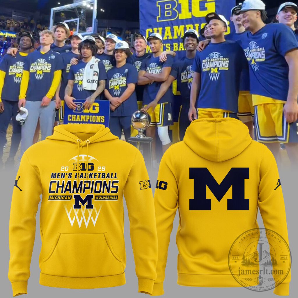 Big Ten 2026 Men's Basketball Champions Michigan Wolverines Hoodie 9 Big Ten 2026 Men's Basketball Champions Michigan Wolverines Hoodie