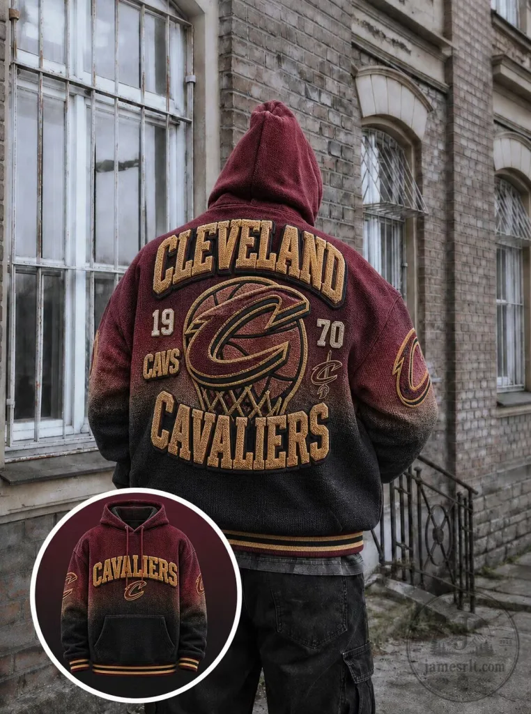 Cleveland Cavaliers Gradient Embroidered Basketball Hoodie