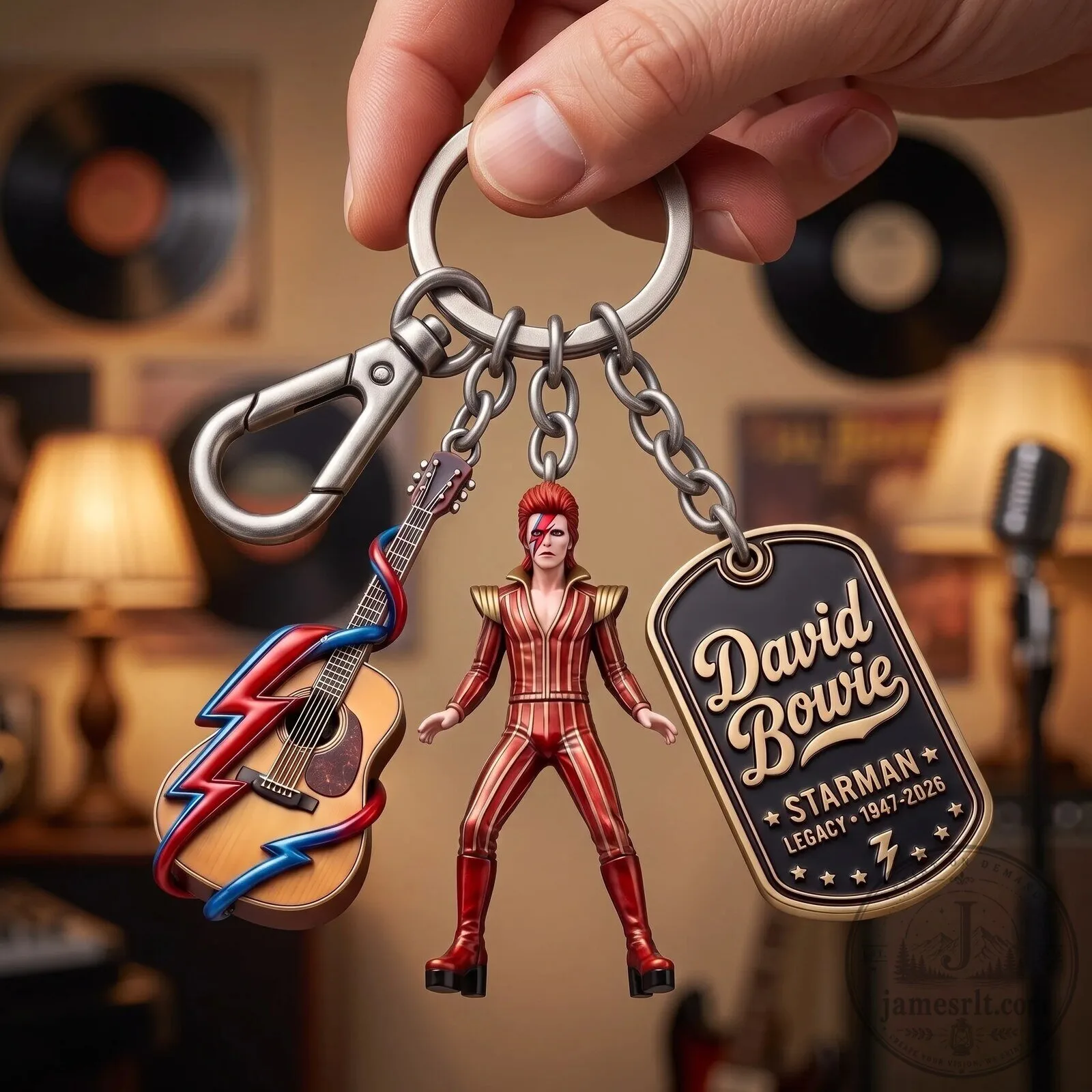 David Bowie Starman Legacy Commemorative Collector Keychain