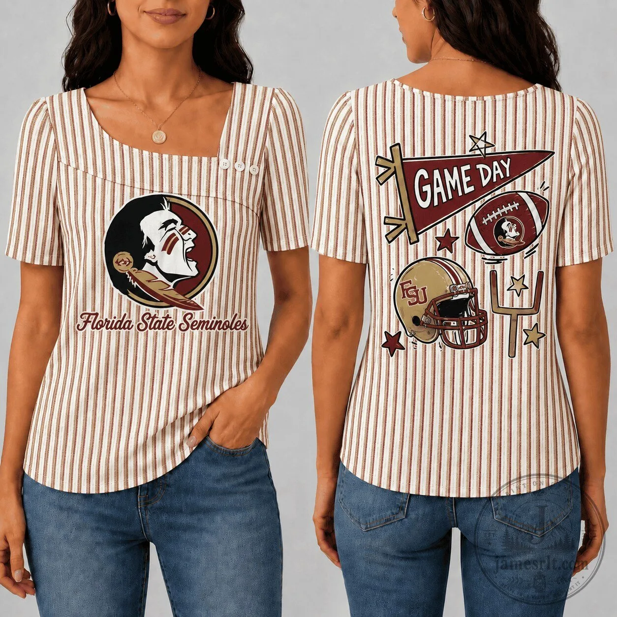 Florida State Seminoles Game Day Square Neck Short Sleeve T-Shirt