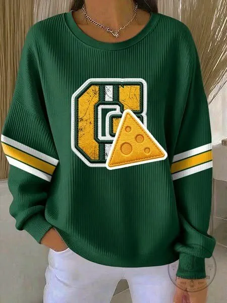 Green Bay Packers Women's Football Cheesehead Crewneck Sweatshirt