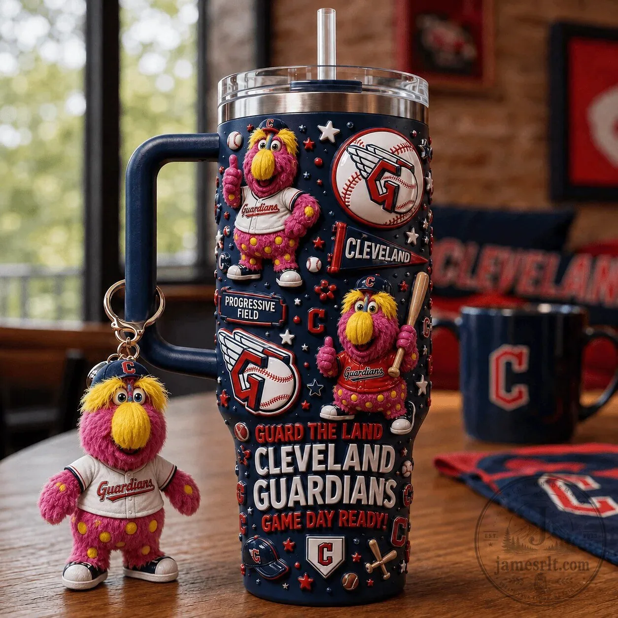 Cleveland Guardians Baseball Team Tumbler with Handle