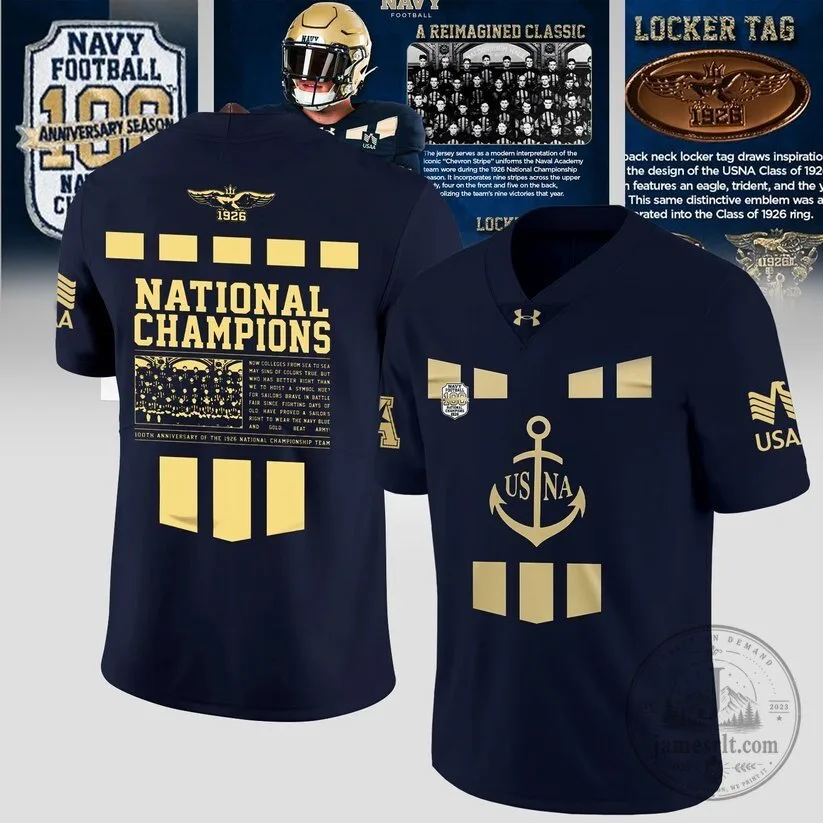 Navy Midshipmen 100th Anniversary National Champions Football Jersey