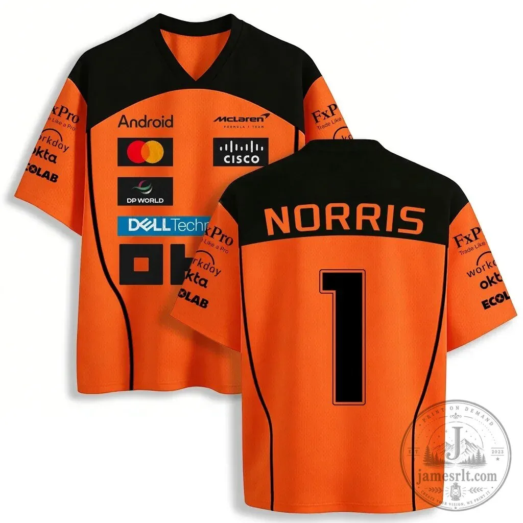 Lando Norris McLaren Formula 1 Racing Team Orange Fan Jersey