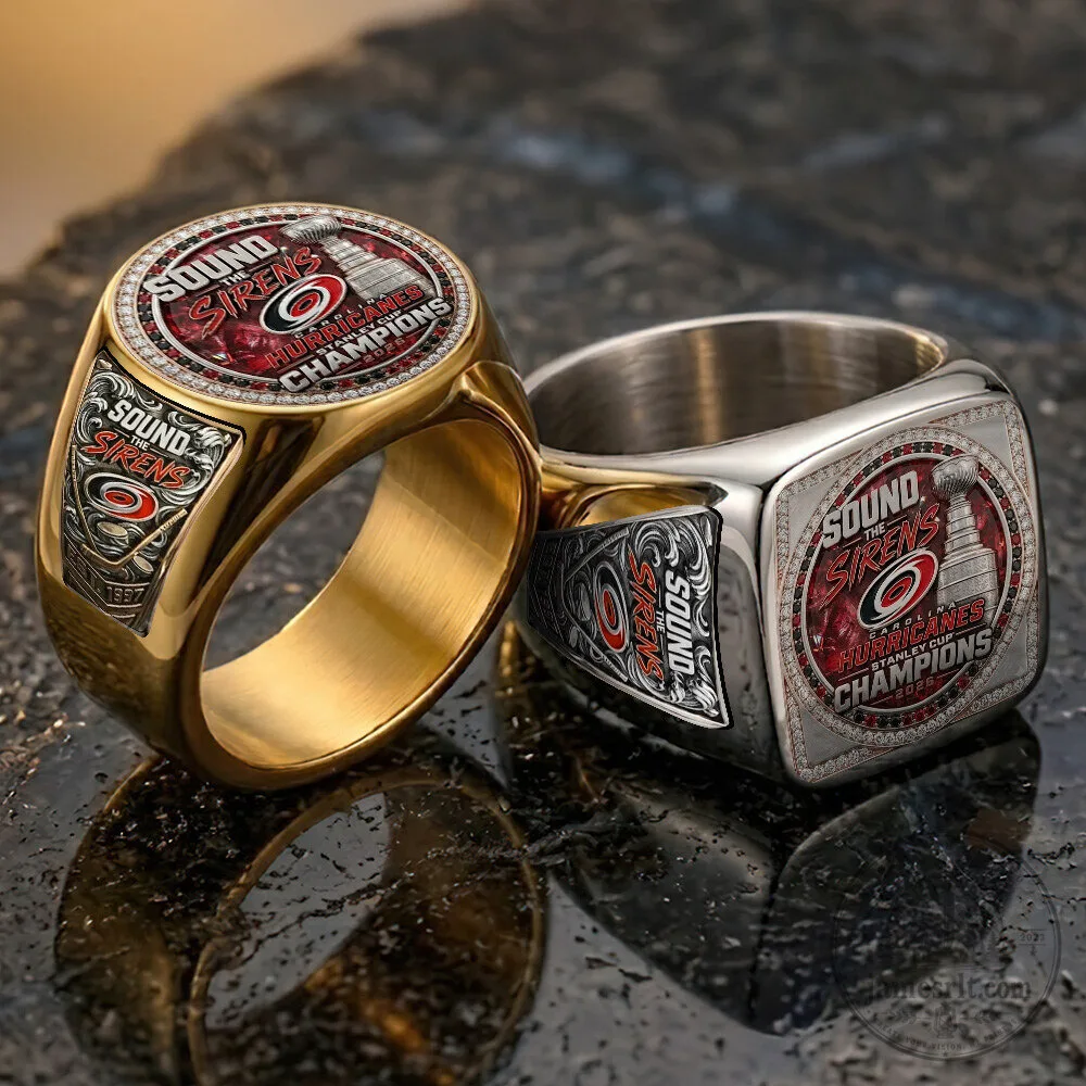 Carolina Hurricanes 2026 Stanley Cup Champions Gold and Silver Ring