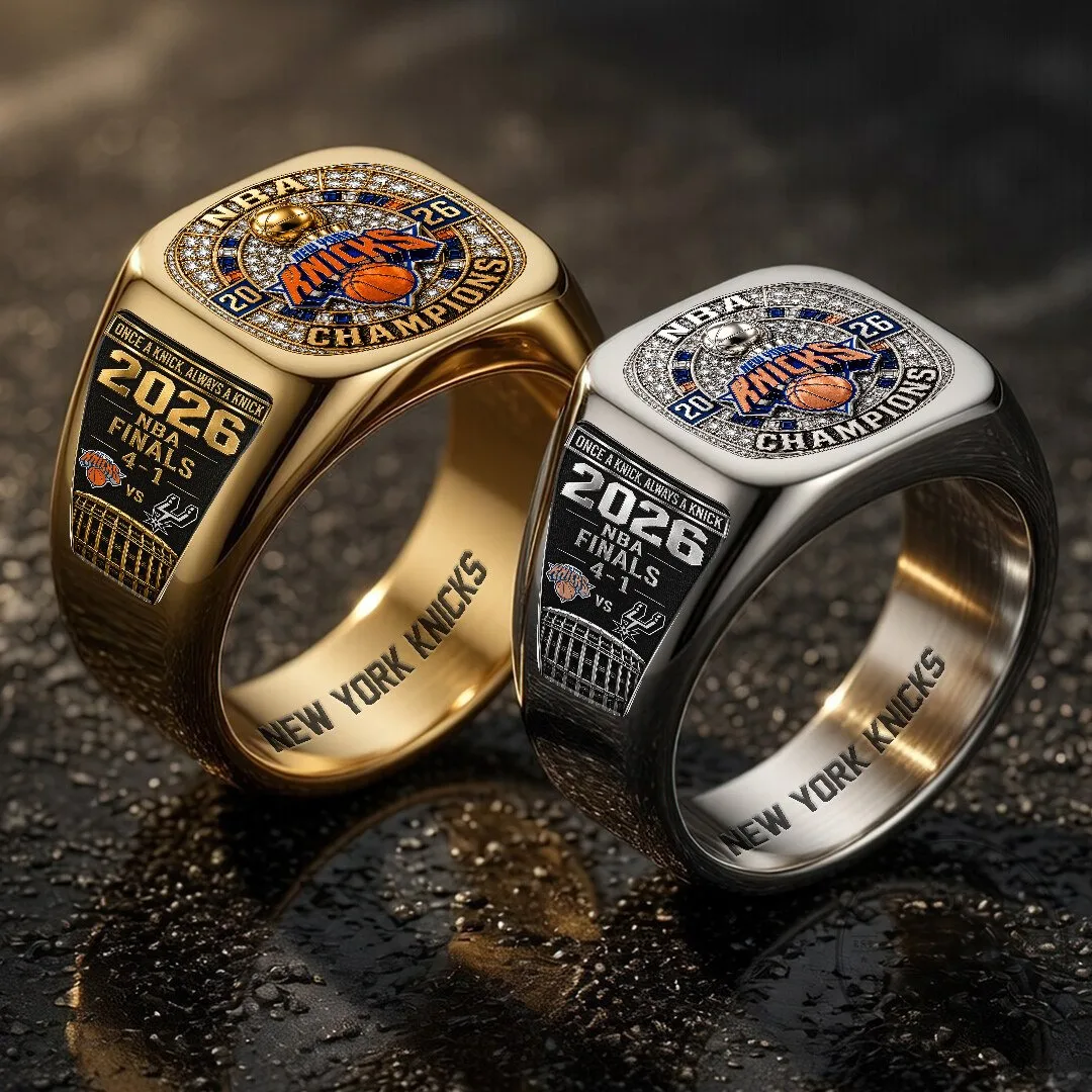 New York Knicks NBA Finals 2026 Champions Commemorative Gold and Silver Ring 7 New York Knicks NBA Finals 2026 Champions Commemorative Gold and Silver Ring