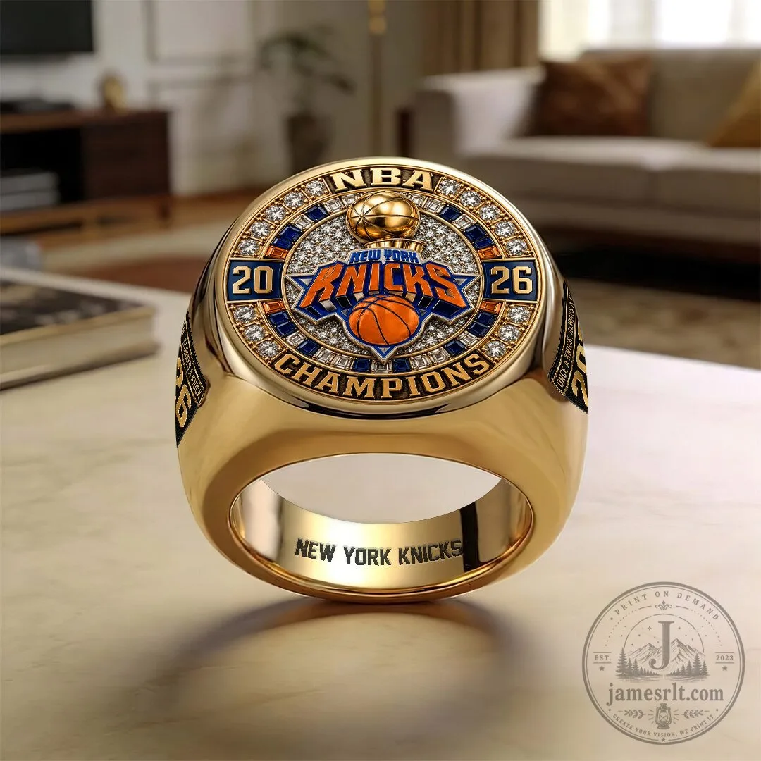 New York Knicks NBA Finals 2026 Champions Commemorative Gold and Silver Ring 9 New York Knicks NBA Finals 2026 Champions Commemorative Gold and Silver Ring