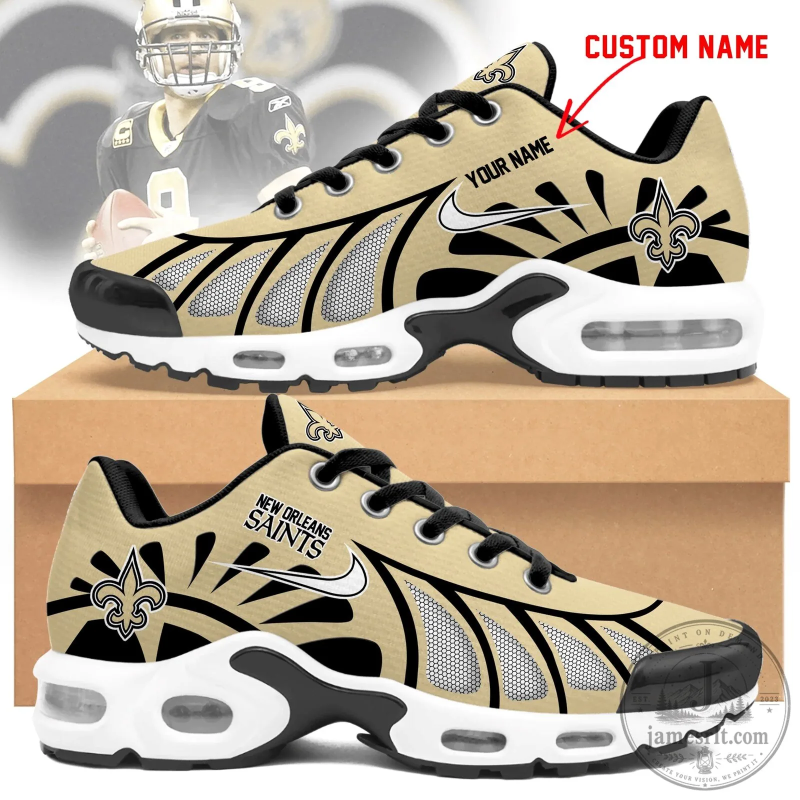 New Orleans Saints Personalized Air Max Style Running Shoes