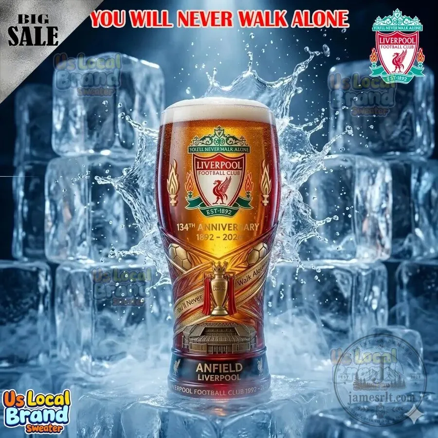 Liverpool Football Club 134th Anniversary Beer Pint Glass