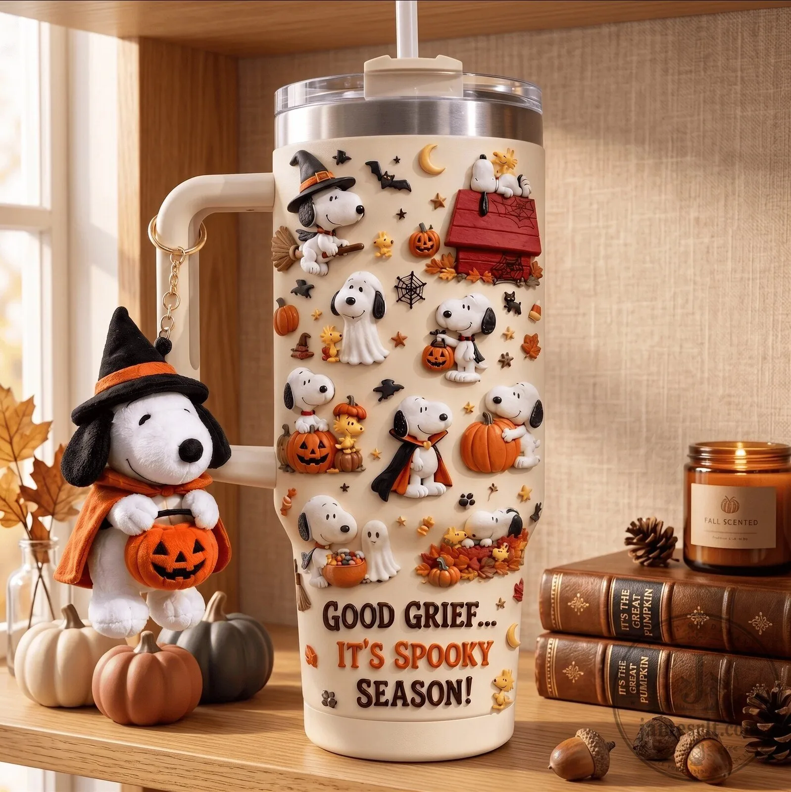 Insulated Stainless Steel Tumbler with Handle for Snoopy Halloween Spooky Season 5 Insulated Stainless Steel Tumbler with Handle for Snoopy Halloween Spooky Season