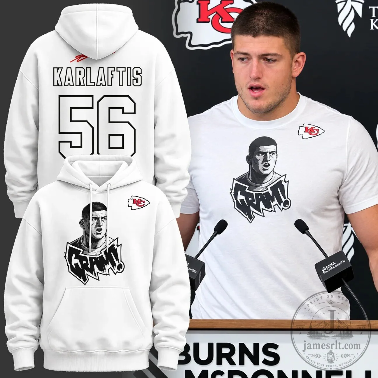 George Karlaftis Kansas City Chiefs Football Player Hoodie
