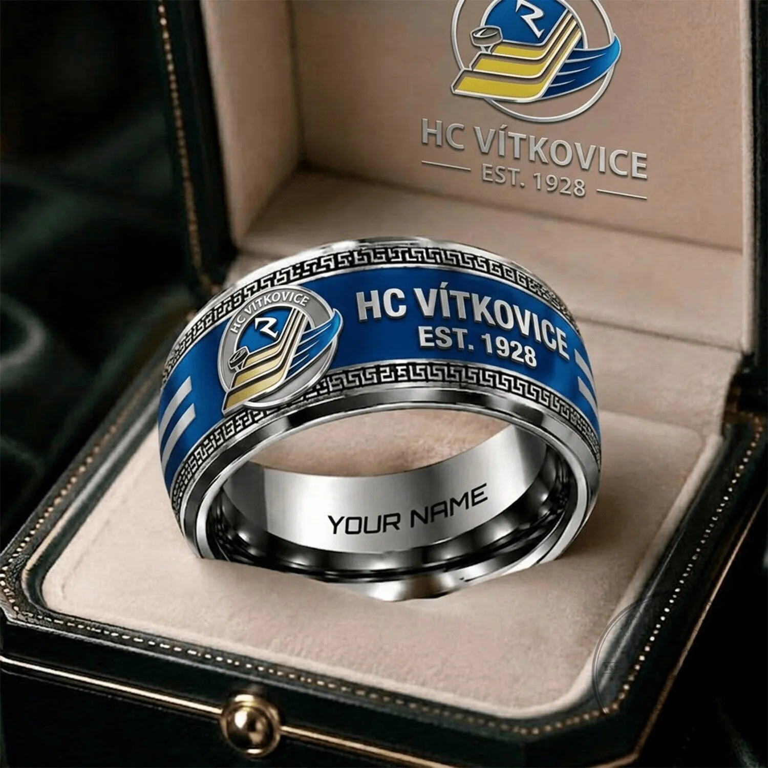 HC Vítkovice Czech Extraliga Ice Hockey Team Personalized Ring