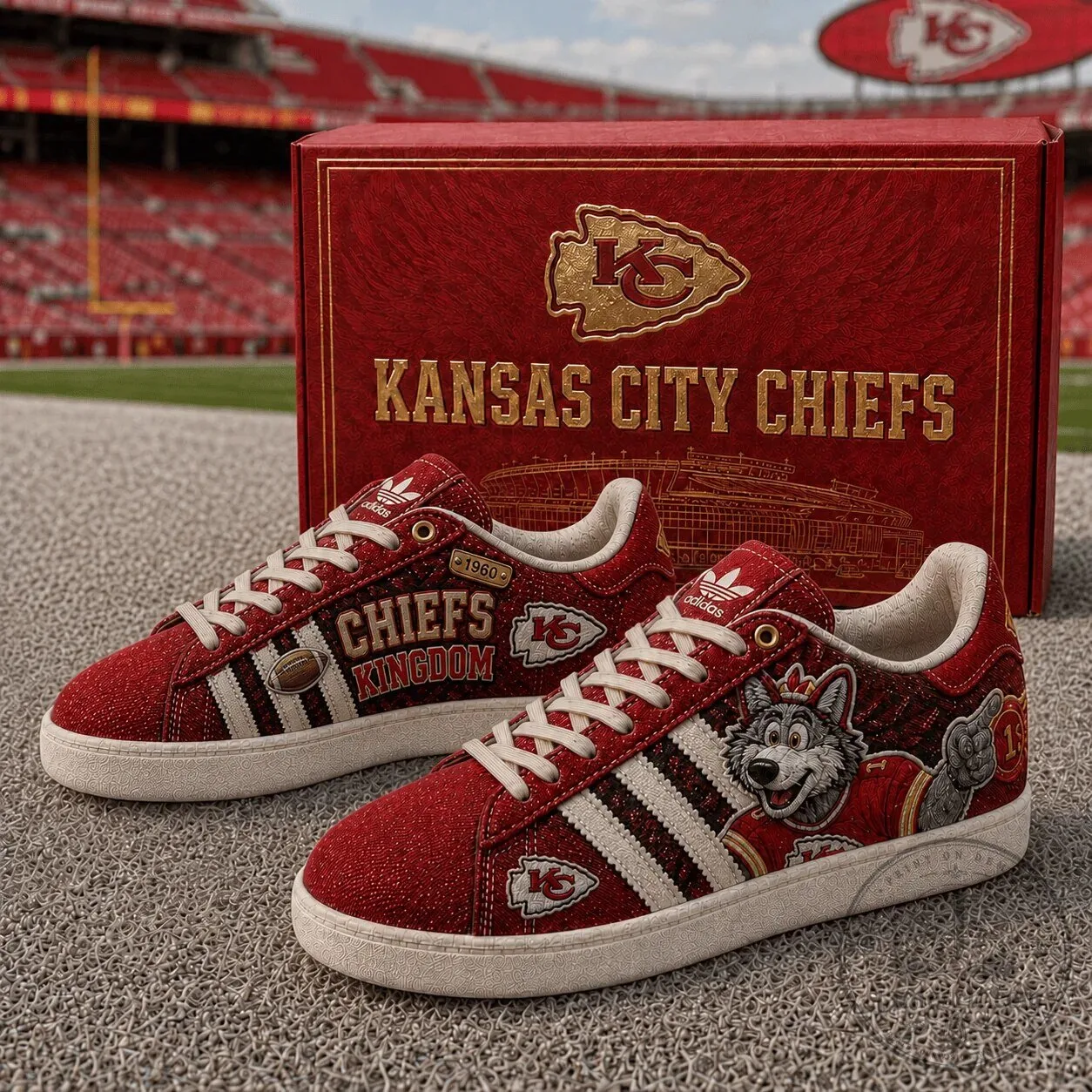 Kansas City Chiefs Football Team Logo Red Casual Shoes