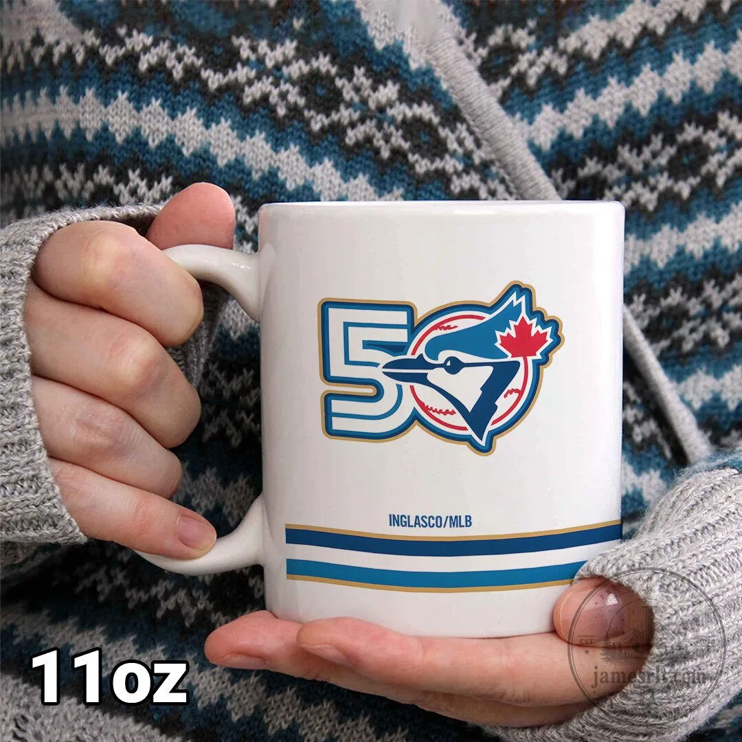 Toronto Blue Jays 50th Anniversary Logo Ceramic Coffee Mug 4 Toronto Blue Jays 50th Anniversary Logo Ceramic Coffee Mug