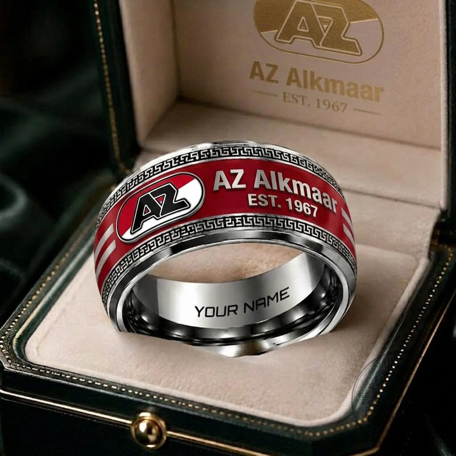 AZ Alkmaar Eredivisie Football Club Personalized Custom Engraved Ring