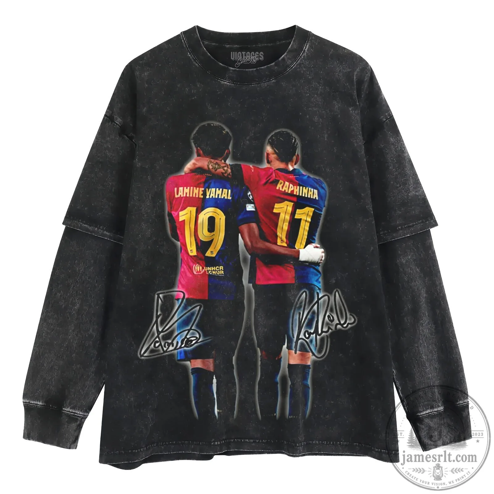 Lamine Yamal Raphinha Barcelona Football Club Signature Long-Sleeve T-Shirt