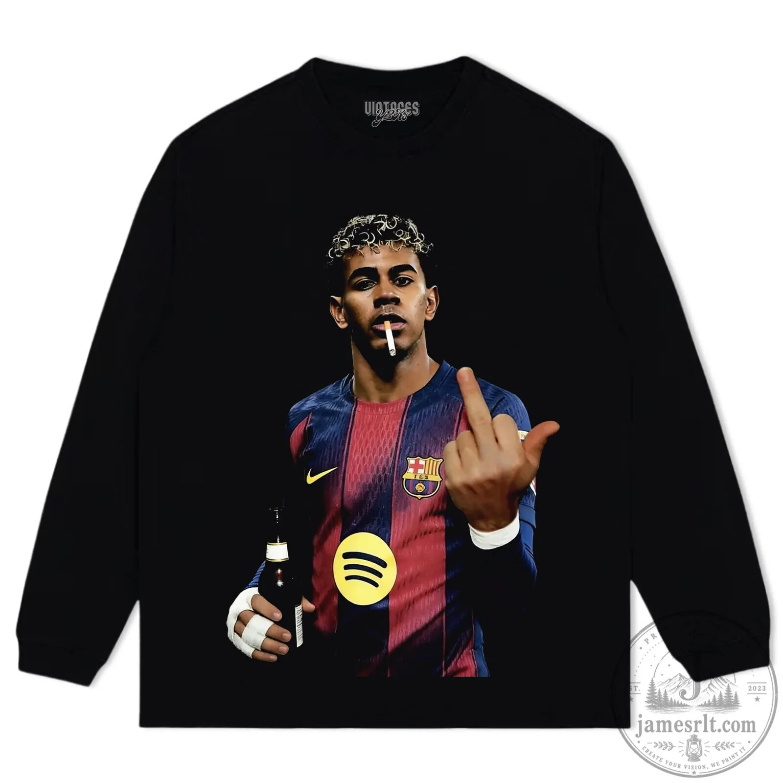 Lamine Yamal Barcelona Football Player Graphic Black T-Shirt 7 Lamine Yamal Barcelona Football Player Graphic Black T-Shirt