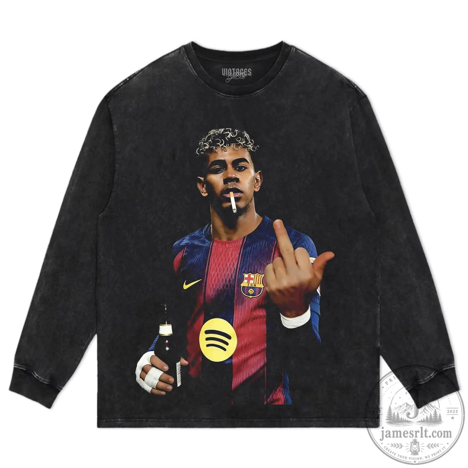 Lamine Yamal Barcelona Football Player Graphic Black T-Shirt 8 Lamine Yamal Barcelona Football Player Graphic Black T-Shirt