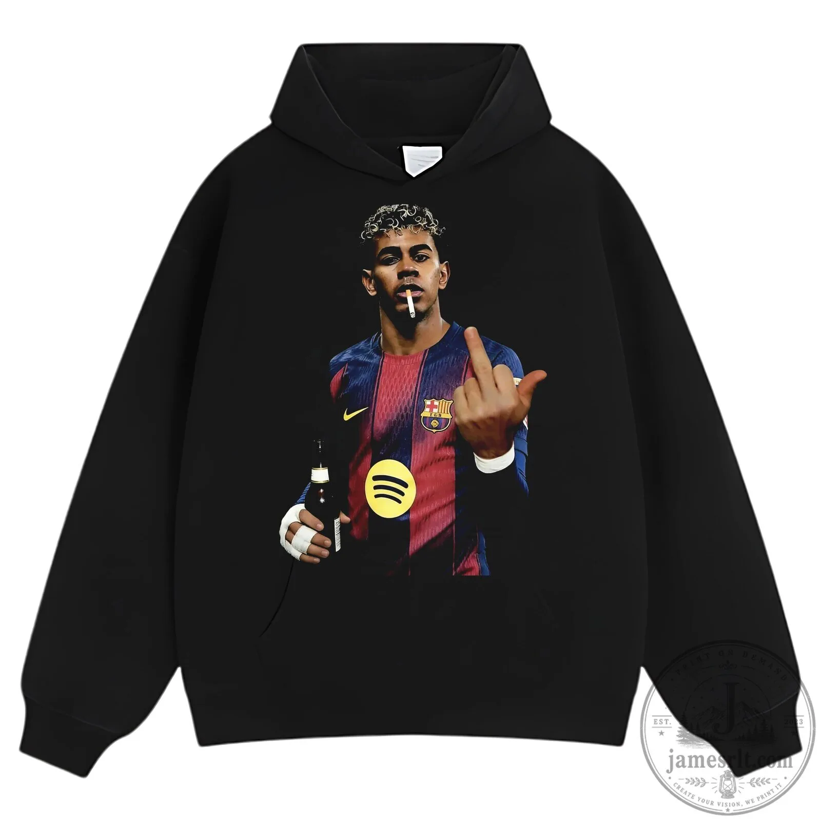Lamine Yamal Barcelona Football Player Graphic Black T-Shirt 9 Lamine Yamal Barcelona Football Player Graphic Black T-Shirt