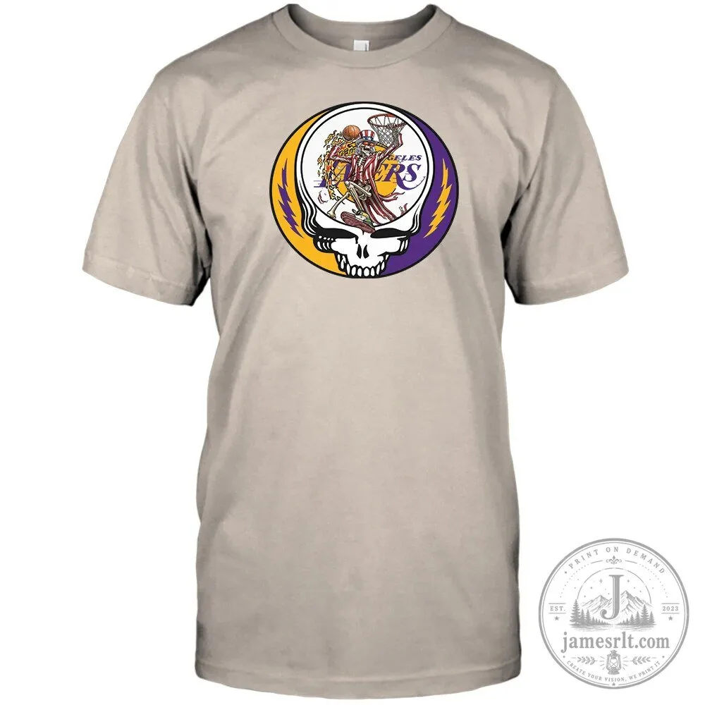 Los Angeles Lakers NBA Playoffs Grateful Dead Skull Basketball T-Shirt