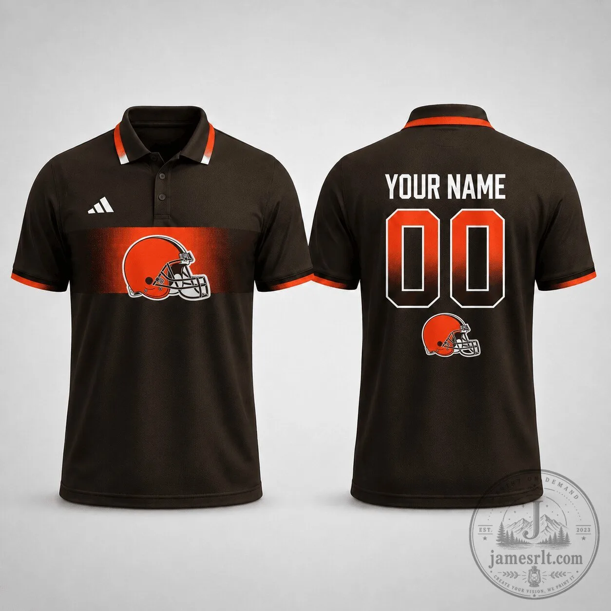 Cleveland Browns Personalized Football Team Polo Shirt