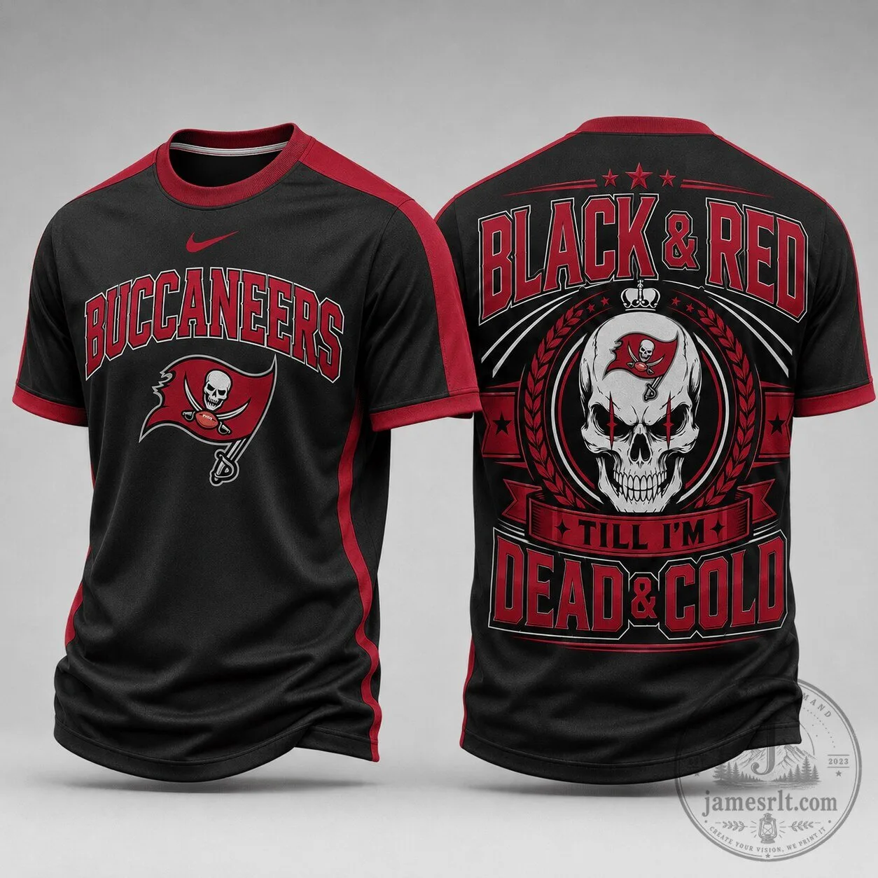 Tampa Bay Buccaneers NFL Fan Shirt Black and Red Till I'm Dead and Cold T-Shirt