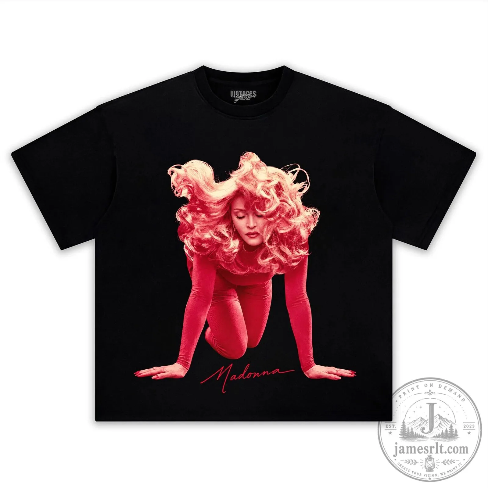 Vintage Madonna Like a Virgin Album Cover Art Black T-Shirt