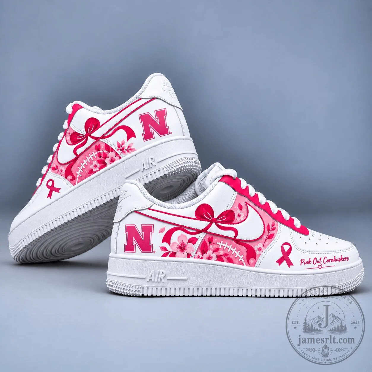 Nebraska Cornhuskers Pink Out Breast Cancer Awareness Sneakers