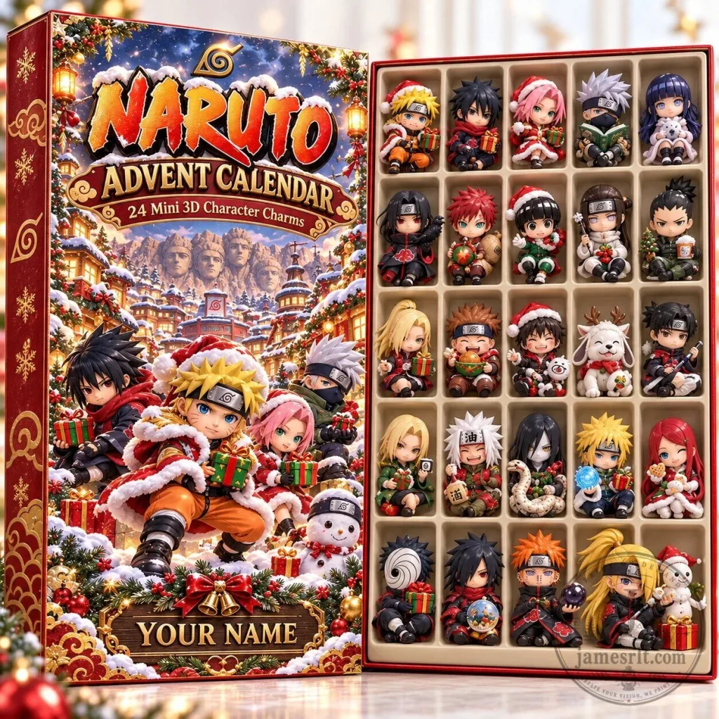 Naruto Christmas Advent Calendar Box with 24 Mini 3D Character Charms Naruto Christmas Advent Calendar Box with 24 Mini 3D Character Charms