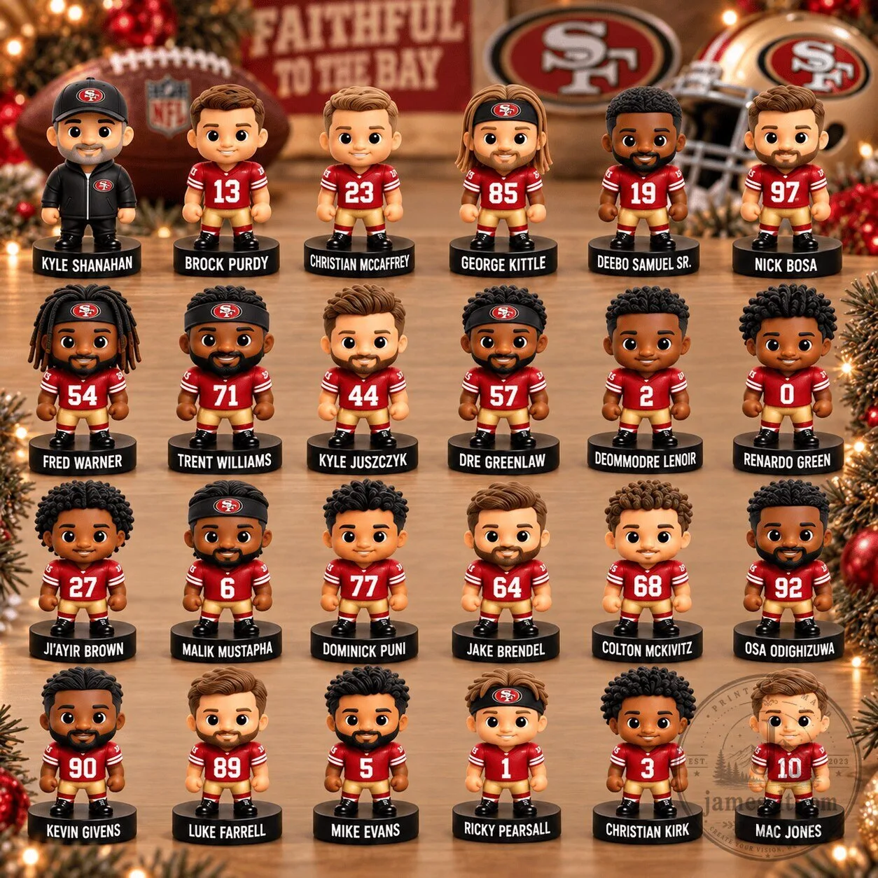 San Francisco 49ers Football Team Player Figurines Advent Calendar