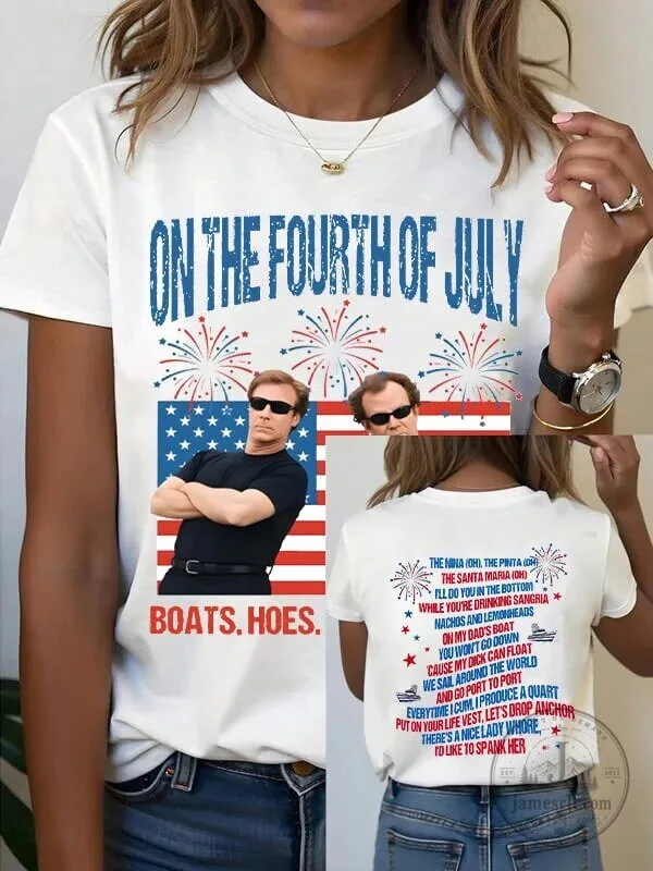 On The Fourth Of July Funny Will Ferrell Boating Song T-Shirt