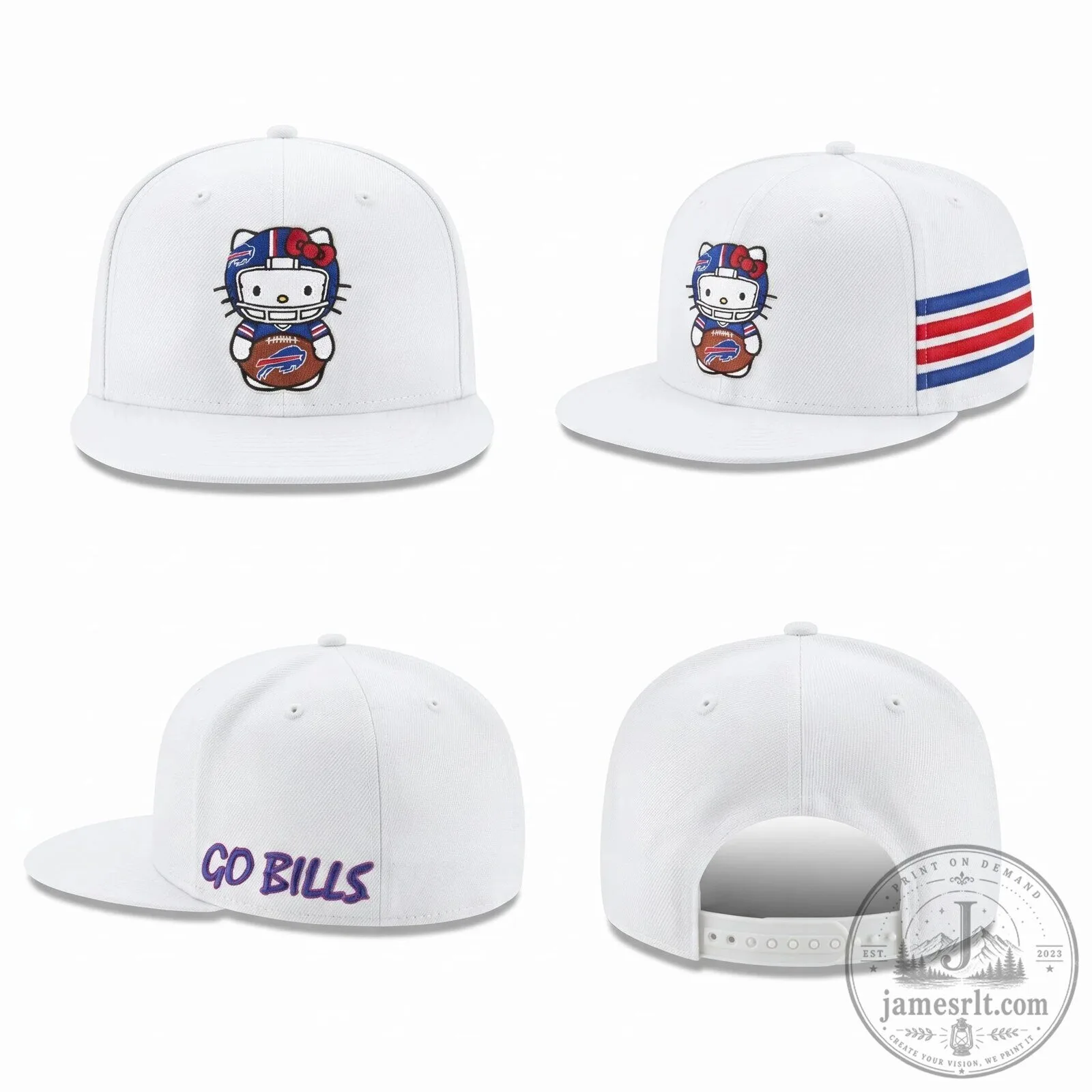 Buffalo Bills Hello Kitty Football Player Black Snapback Cap Hat 7 Buffalo Bills Hello Kitty Football Player Black Snapback Cap Hat