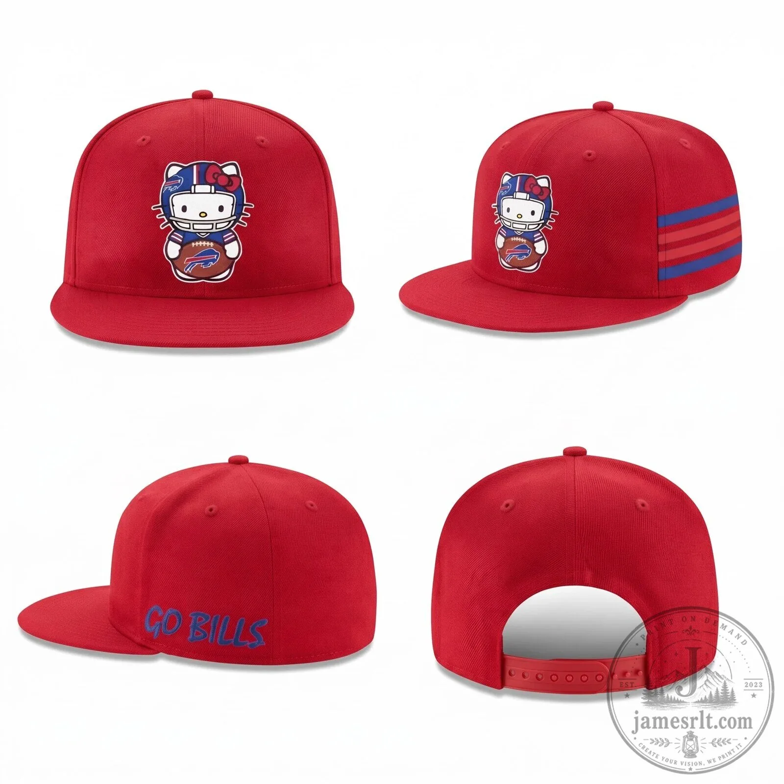 Buffalo Bills Hello Kitty Football Player Black Snapback Cap Hat 8 Buffalo Bills Hello Kitty Football Player Black Snapback Cap Hat