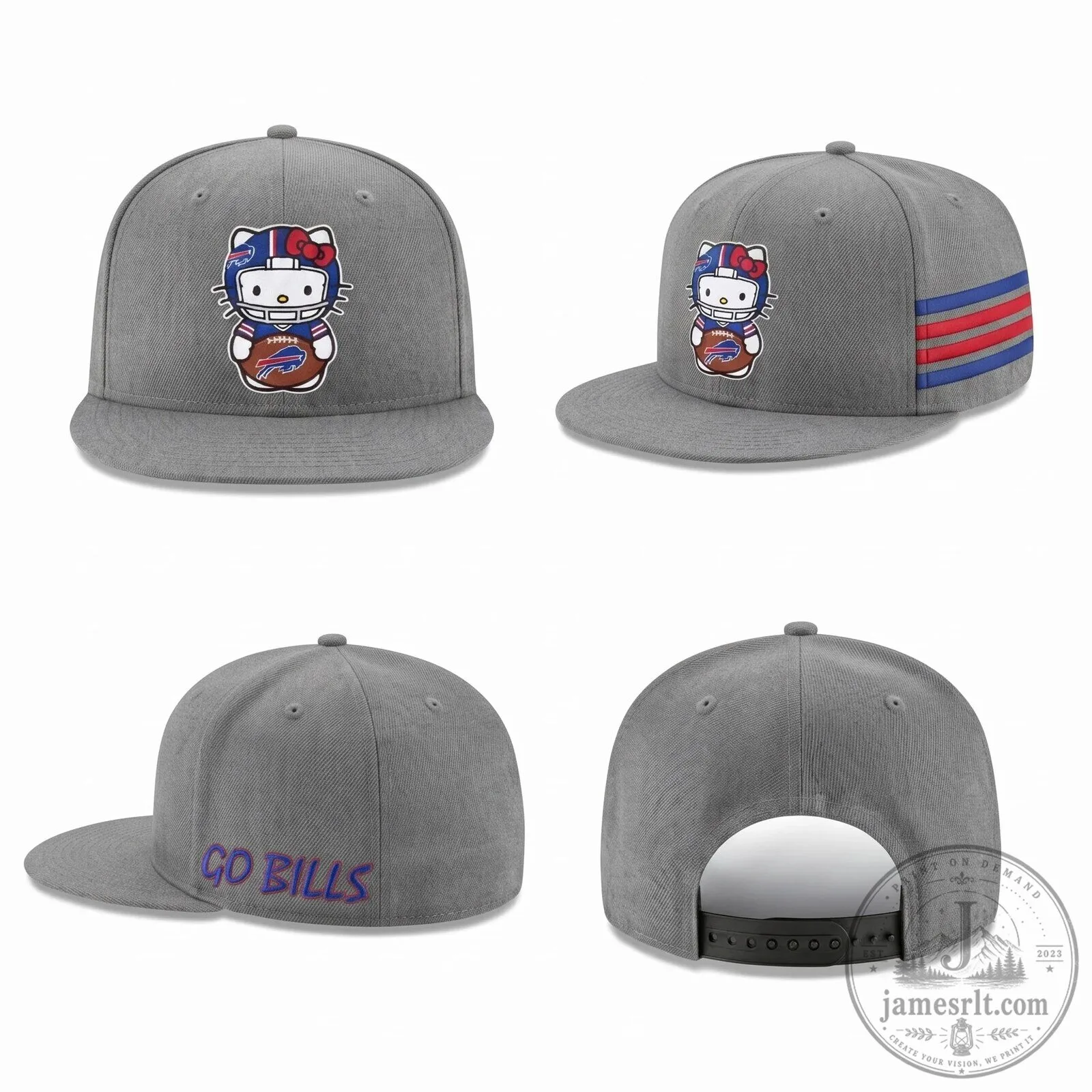 Buffalo Bills Hello Kitty Football Player Black Snapback Cap Hat 9 Buffalo Bills Hello Kitty Football Player Black Snapback Cap Hat