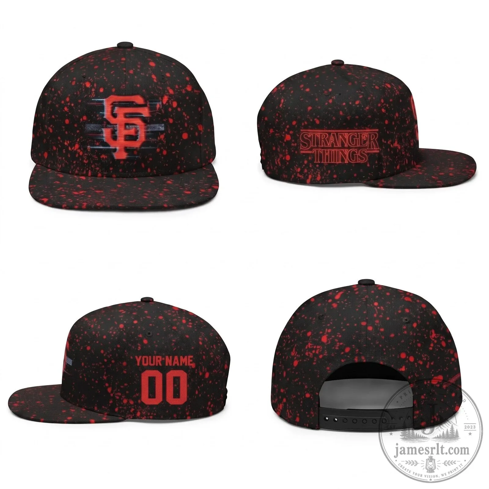 San Francisco Giants Stranger Things Personalized Snapback Cap Hat