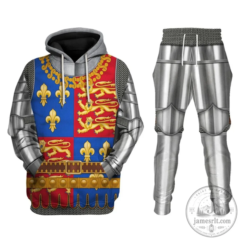 Henry V Amour Knights Costume Medieval Knight Suit of Armor Hoodie Henry V Amour Knights Costume Medieval Knight Suit of Armor Hoodie