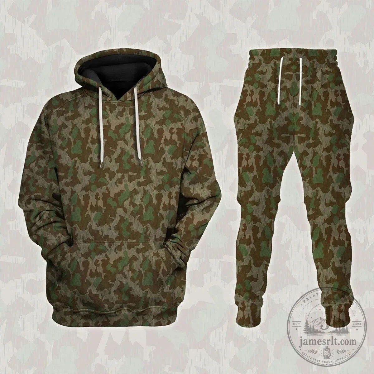 German Wehrmacht Luftwaffe Camouflage Hoodie and Pants Set