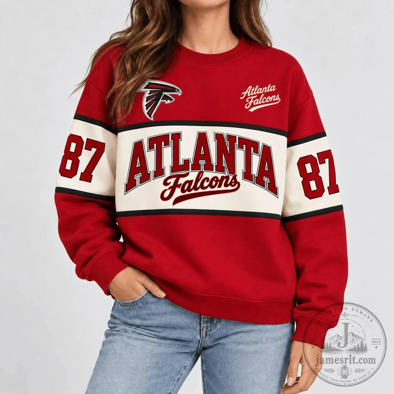 Atlanta Falcons NFL Team Retro Varsity Style Sweatshirt