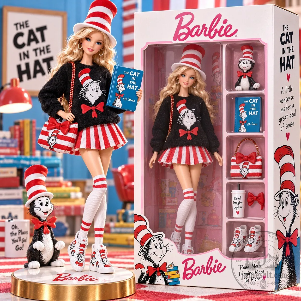 Barbie The Cat in the Hat Premium Commemorative Collectible Doll Figure