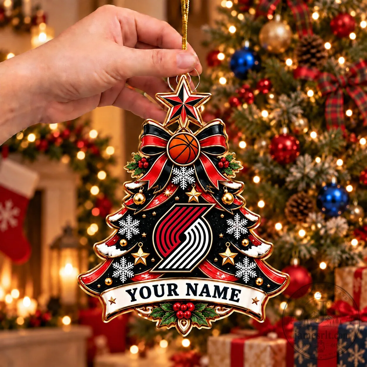 Portland Trail Blazers Christmas Tree Ornament Personalized Fan Gift