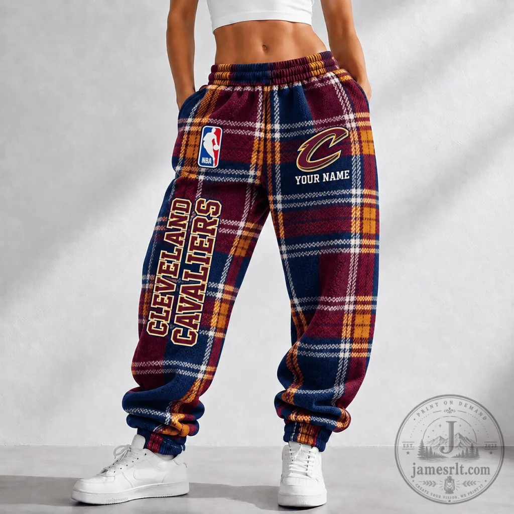 Cleveland Cavaliers NBA Plaid Custom Name Jogger Pants Cleveland Cavaliers NBA Plaid Custom Name Jogger Pants