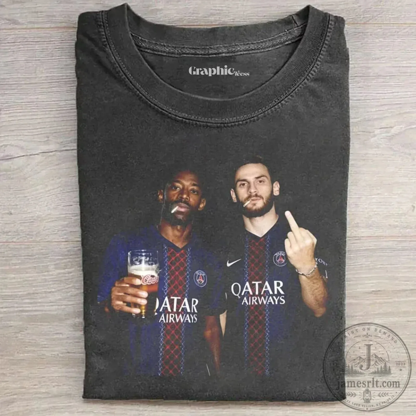 Ousmane Dembele and Khvicha Kvaratskhelia Football Fan T-Shirt 1 Ousmane Dembele and Khvicha Kvaratskhelia Football Fan T-Shirt