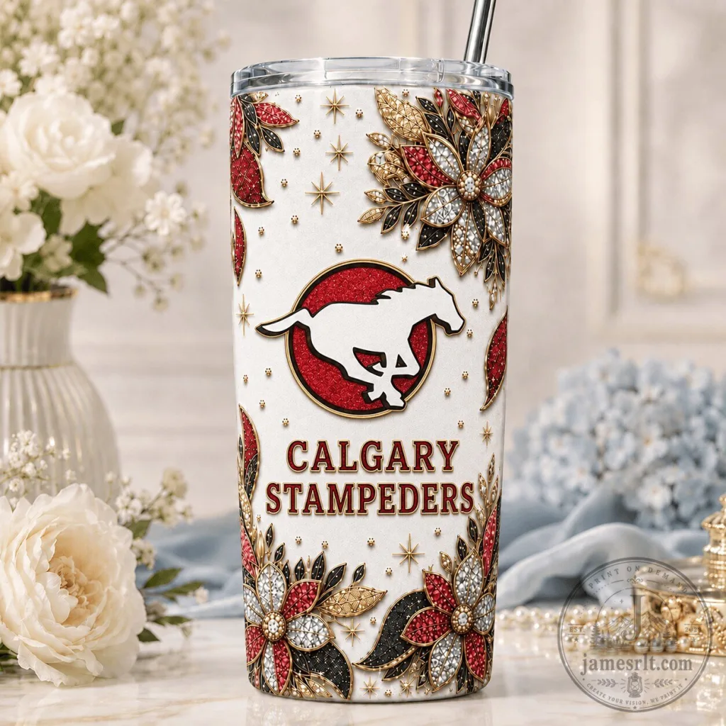 Calgary Stampeders Football Team Rhinestone Tumbler Calgary Stampeders Football Team Rhinestone Tumbler