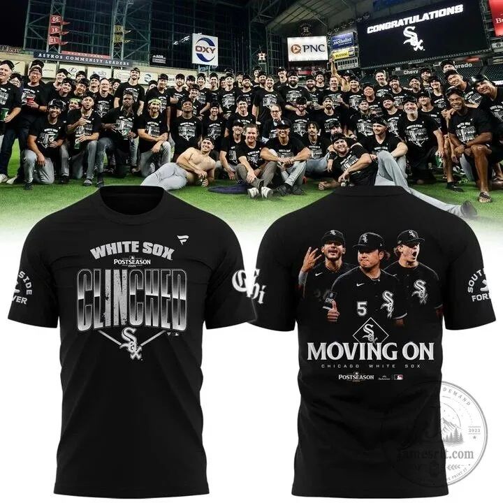 Black T-Shirt for Chicago White Sox Postseason Advancement