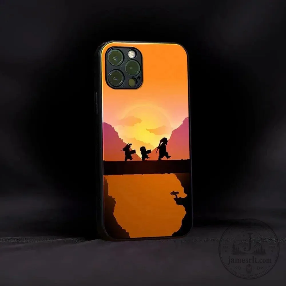 Dragon Ball Z Goku Krillin Master Roshi Sunset Silhouette iPhone Case