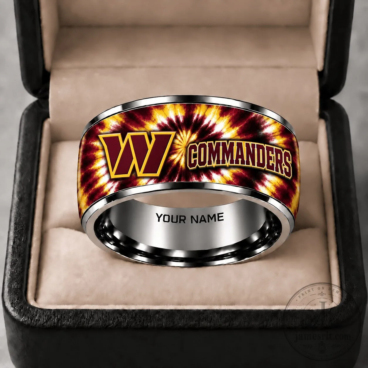 Washington Commanders Tie-Dye Tungsten Steel Ring