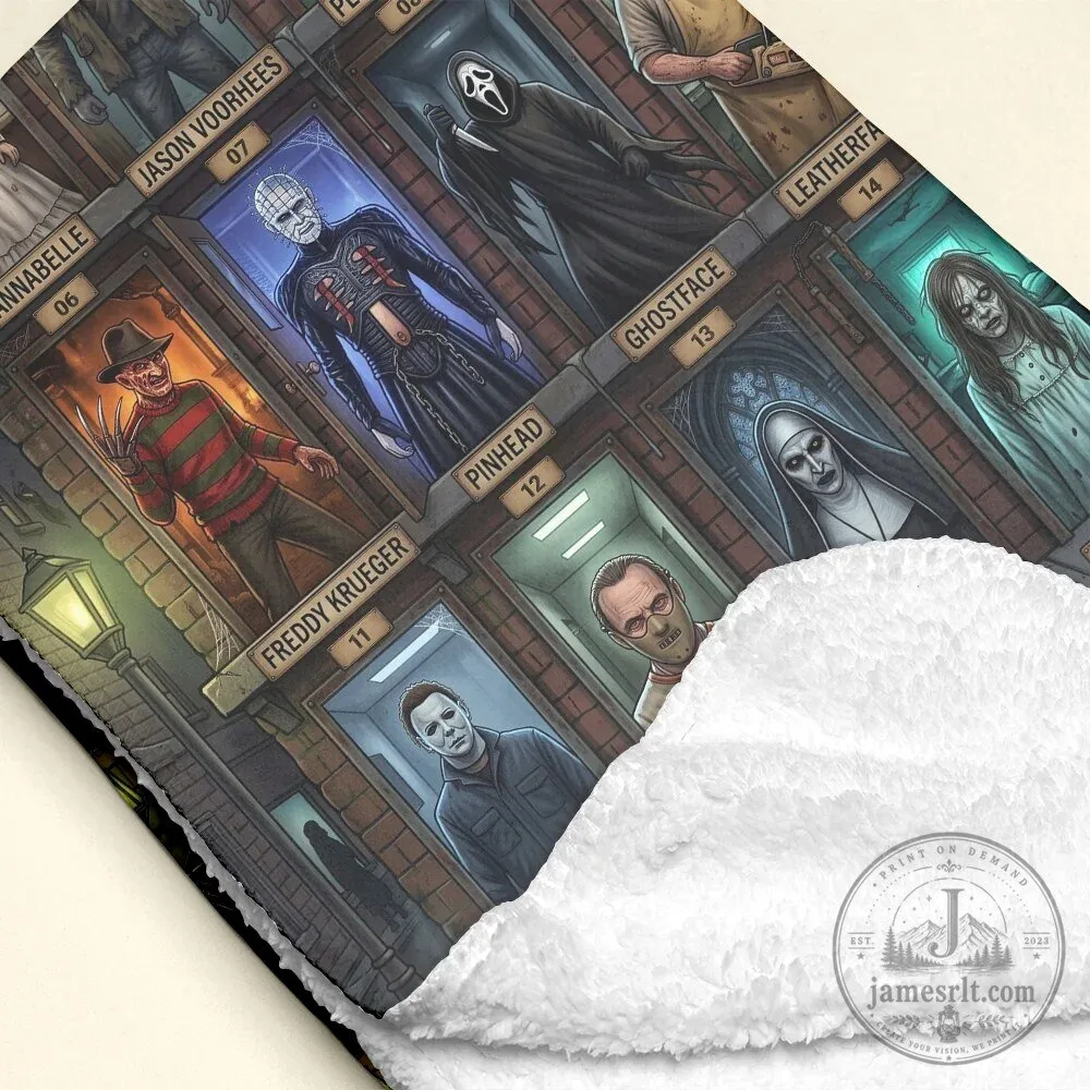 Horror Movie Villains The Haunted Hotel Welcome All Dead Town Blanket 15 Horror Movie Villains The Haunted Hotel Welcome All Dead Town Blanket