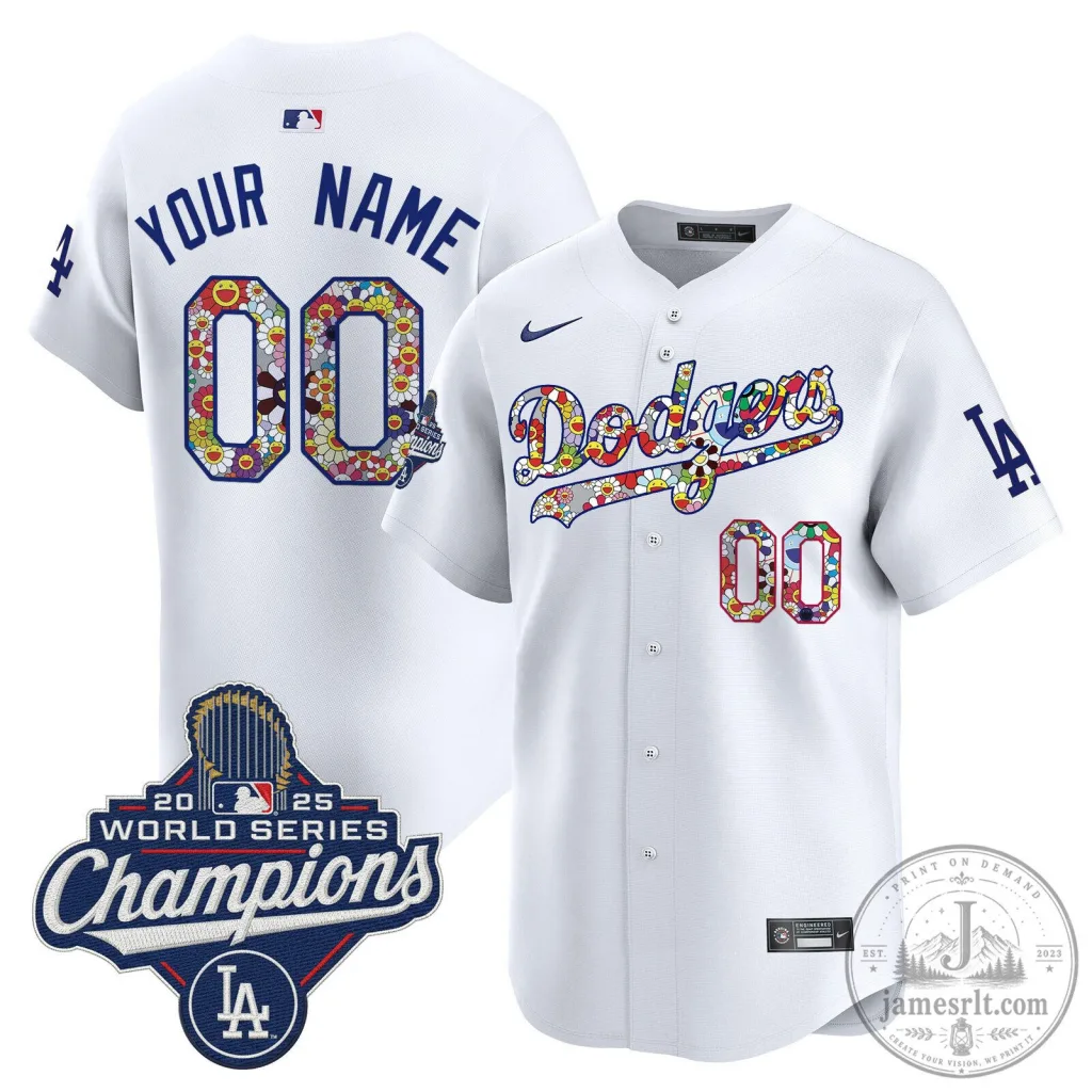 2025 World Series Champions Baseball Jersey - Takashi Murakami x Los Angeles Dodgers 2025 World Series Champions Baseball Jersey - Takashi Murakami x Los Angeles Dodgers