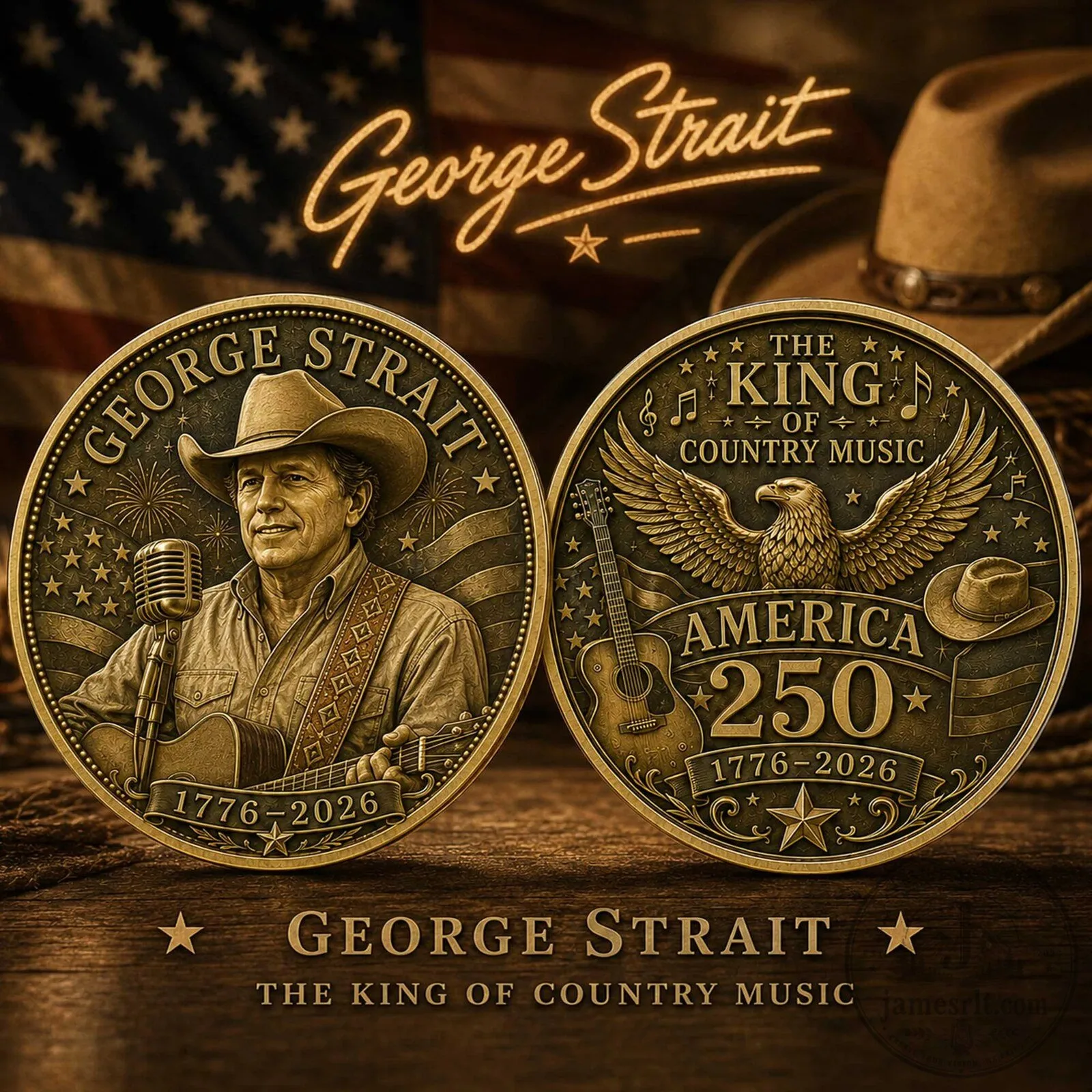 250th Anniversary Commemorative Coin of America Featuring George Strait, The King of Country Music