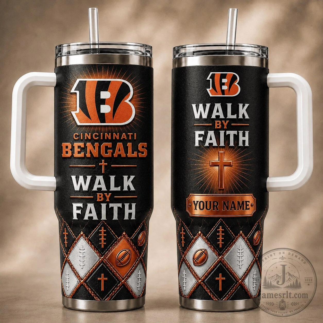 Cincinnati Bengals NFL Walk By Faith Football Team Tumbler